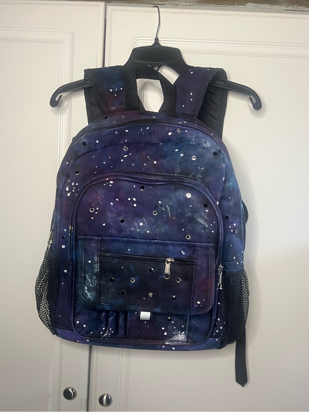 Hand Painted Galaxy Rhinestone Backpack